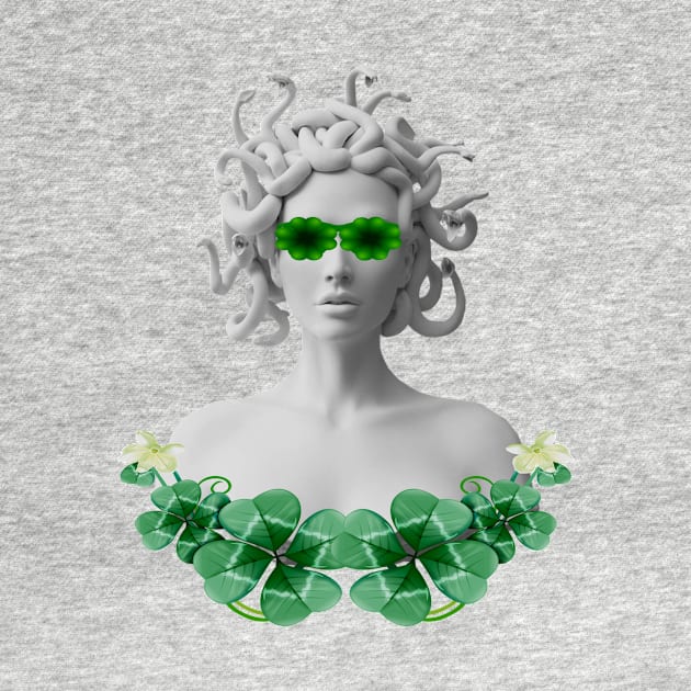Green Saint Patricks Day Medusa by Atteestude